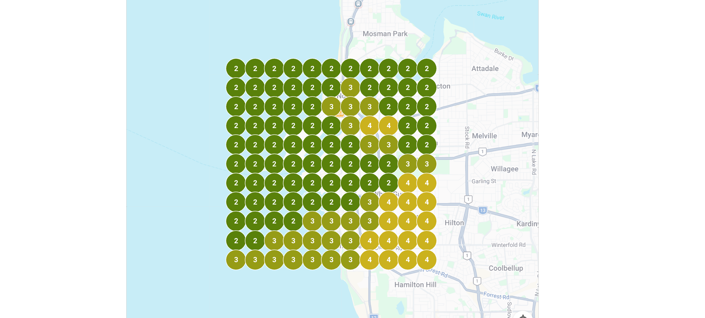 Best Dentist Fremantle local search grid